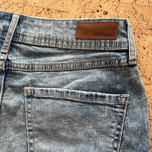 Bootlegger Light Blue Distressed Acid Wash Jean Shorts - Picture 5 of 9